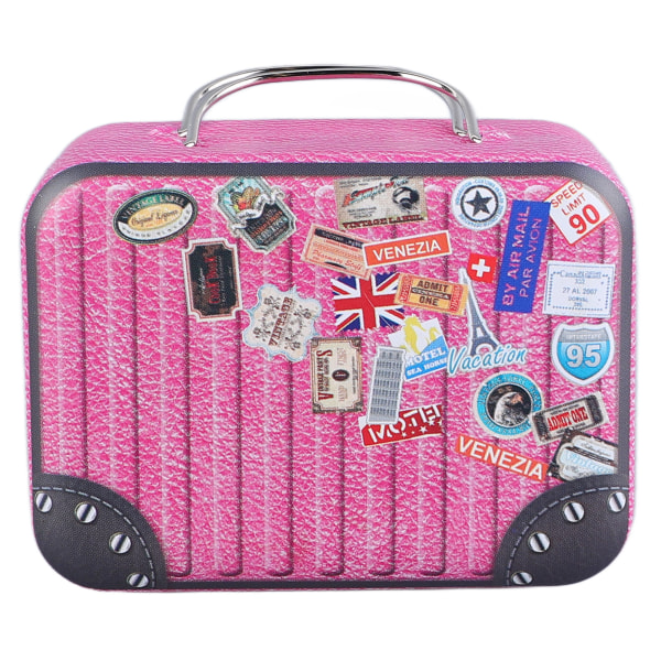 Kuffert spilledåse Dejlig bagage spilledåse Metal spilledåse til fødselsdag Valentinsdag Jul Pink Bagage Type 4