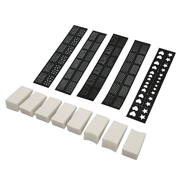 Kynsien taidetulostusmalli Ammattimainen 3D DIY-koriste Onttotarrat Kynnet Pehmeät sienet