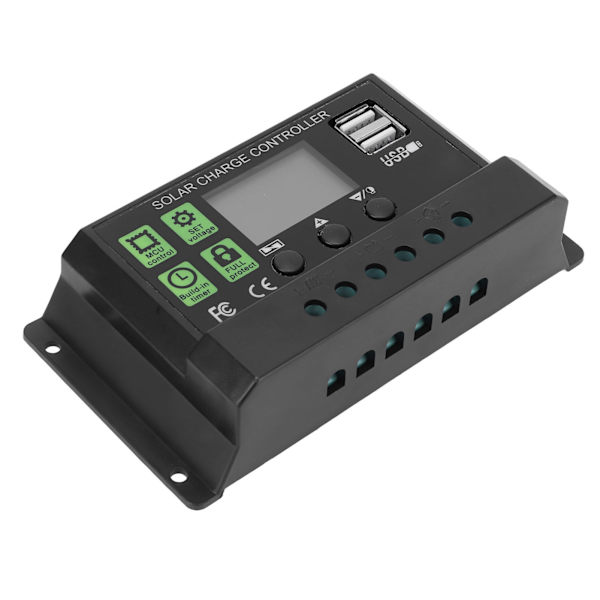 Solladdningsregulator PWM Digital Display Självkontroll Solpanel Intelligent Regulator 30A