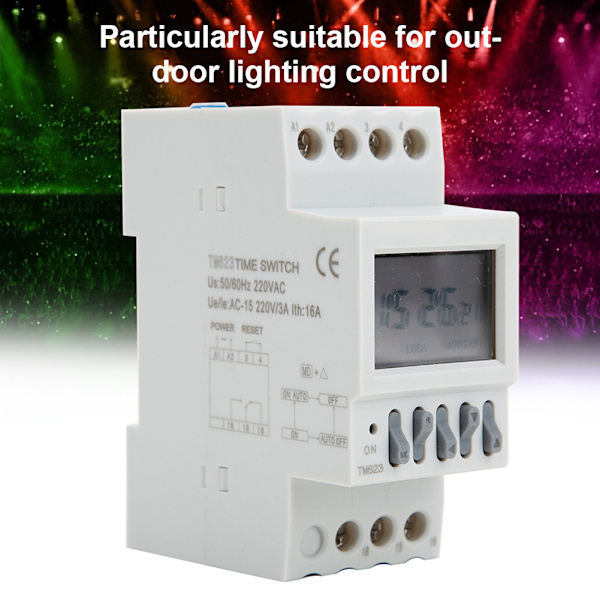 TM623 Timer Switch Latitude Automatisk Justering Smart Switch Timer 8 On 8 Off AC220V