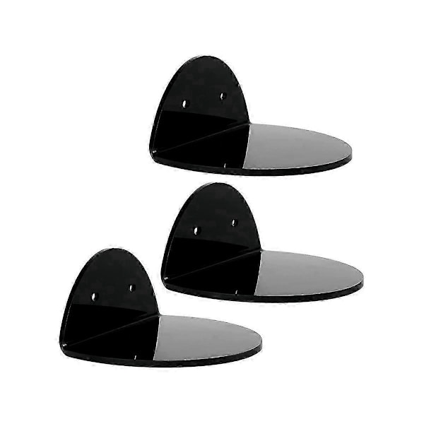 Akryl Flytande Vägghyllor Set 3 för Övervakningskameror, Babyvakter, Högtalare, Universal Liten W