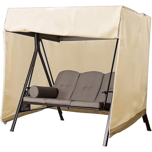 Vandafvisende Beige Oxford Gyngestol Cover til 2-personers Havegynge Udendørs Brug - UV-resistent Beskyttelsescover 160 x 120 x 170cm