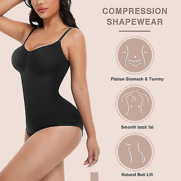 Helkrops-Shaper Sømløs Mavekontrol Shapewear til Kvinder - Sort 2XL