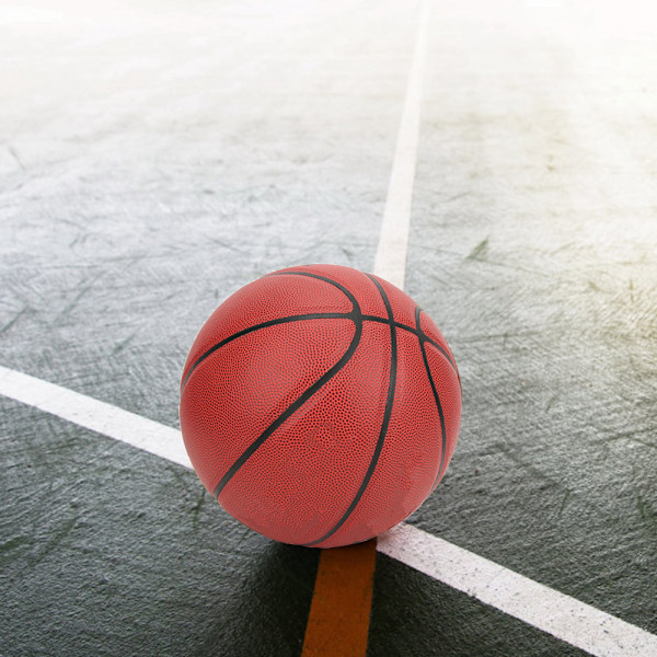 Basketboll i PU-läder för inomhus- och utomhusbruk, storlek 7, slitstark, högelastisk, för träning och tävling för vuxna