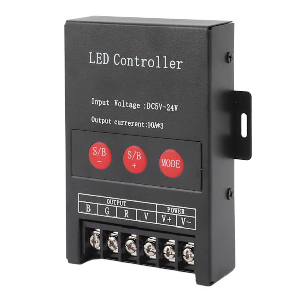 RGB LED-controller med høj effekt, trådløs jernkappe, 15 tilstande, farverig lyscontroller til KTV, hotel og hjem