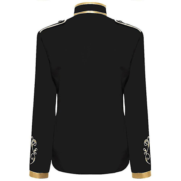 Court Fashion Musta Kultakirjailtu Miesten Puku Takki Koko 2XL