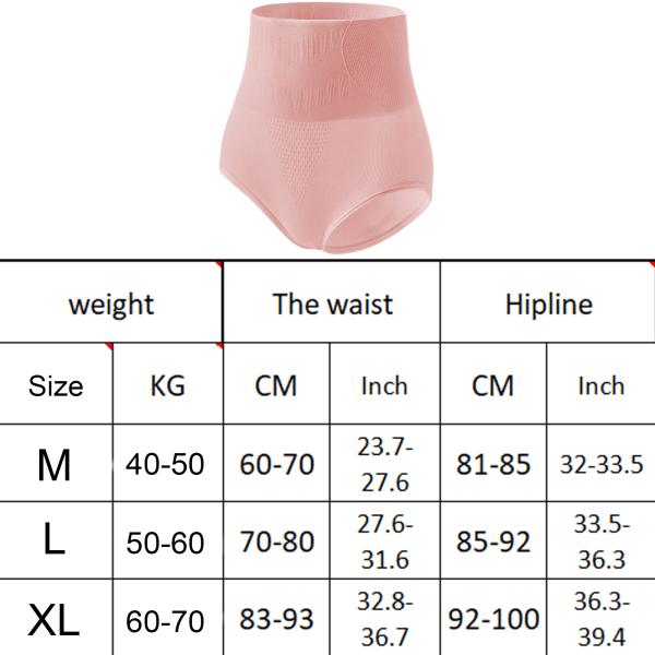 Naisten korkeavyötäröiset vatsaa säätelevät alusvaatteet - XL-koko (140-160 lbs)