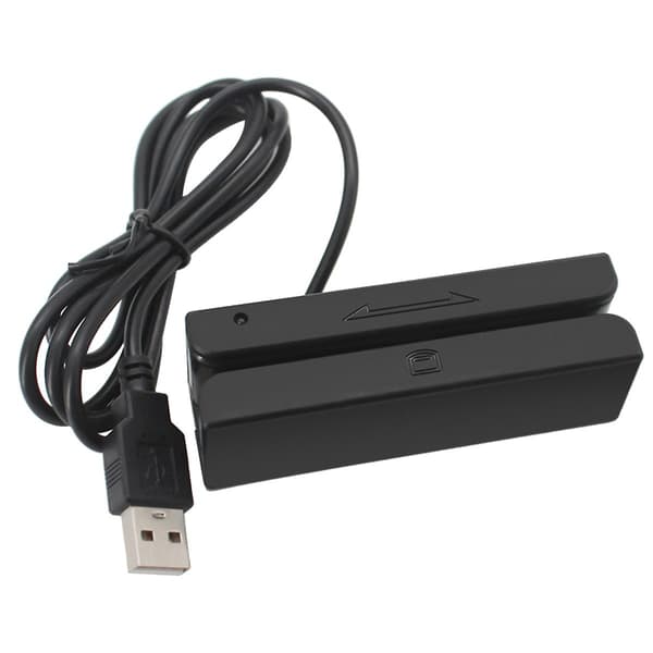 MSR90 USB Magnetic Stripe Card Reader Card Reader 3 Tracks Mini Swiper for USB PC Black