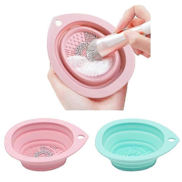 Silikon Sminkborstrengörare, Vikbar Design, Tvättverktyg_SZXM