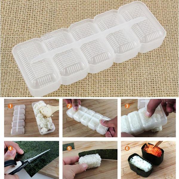 Universal Sushi Form Risbolde 5 Ruller Maker Non Stick Press Bento Værktøj Feriegave til Familie
