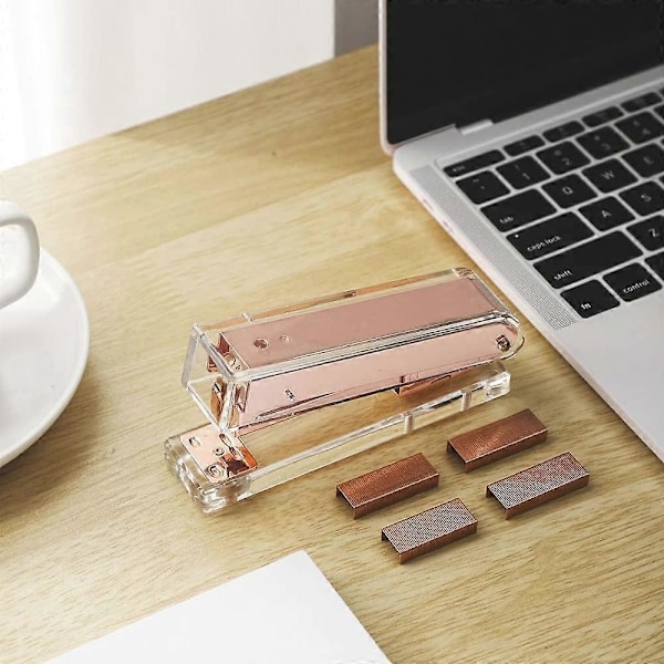 Akryl rosegull stiftemaskin, transparent metall stiftemaskin, klassisk moderne design standard stiftemaskin (rose