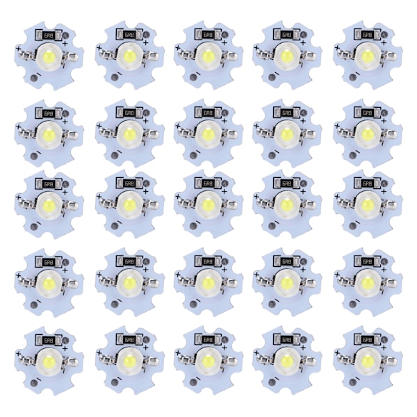 25 stk 5V LED-chips 200LM 1W High Power LED-lampeperler til gør-det-selv belysningsarmaturer Kold hvid 10000K