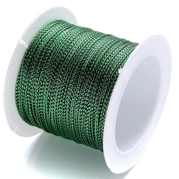 1mmx20m Gullfarget Nylon Snor for DIY Dusker Juledekorasjon Halskjede Snøre Vevd Tråd for Anheng grønn