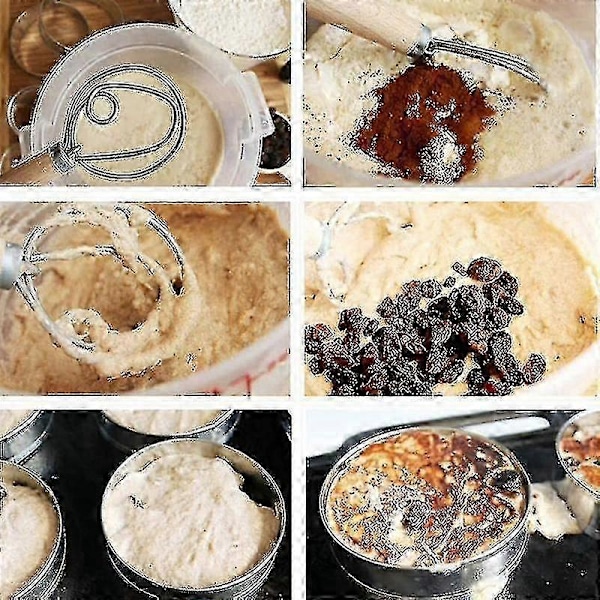 Dansk Dejpisker Brødblander, 3 stk. Rustfrit Stål Hollandsk Piskeris Til Kage Dessert Brød Pizza Dej