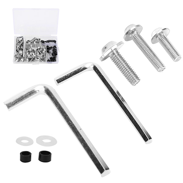 158 st/set Universal Fairing Bolts Packning Nyckel Kit Motorcykel TillbehörSilver