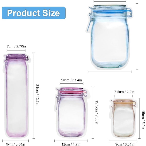 40-pack Mason Jar Ziplock-påsar för matförvaring