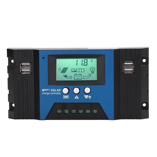12V 24V Solar Opladningsregulator 4 USB-porte 5V 2.5A Parameter Justerbar LCD-skærm til Hjem RV Båd 100A