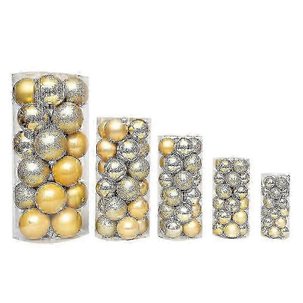 24 st Julgranskulor Okrossbara Julgranskuledekorationer Set -JRCN Röd 4cm