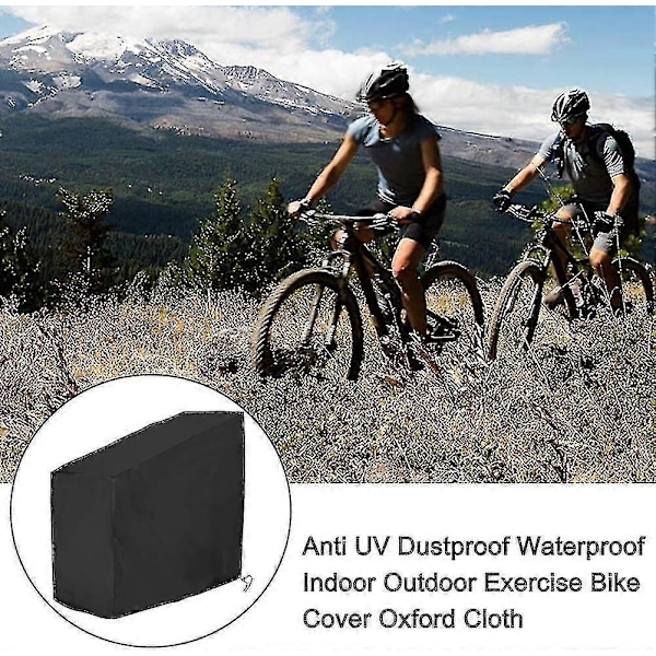 Motionscykel Cover Indendørs Cykling Stationær Cykel Cover Passer Til Opretstående Cykel Udendørs Beskyttelses Cover Sort 140*60*120