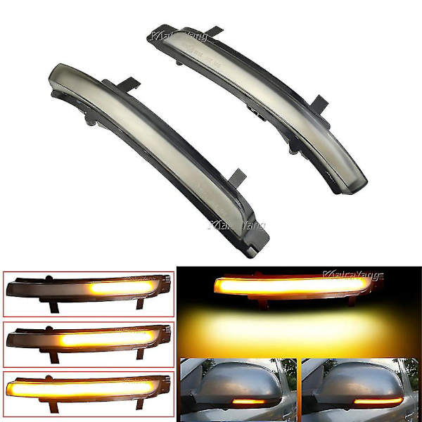 Dynamisk LED-blinkers med sekventiell indikator och spegelbelysning för Skoda Octavia 2009-2013 Superb 2008-2014 (2 stycken) Dynamisk grå