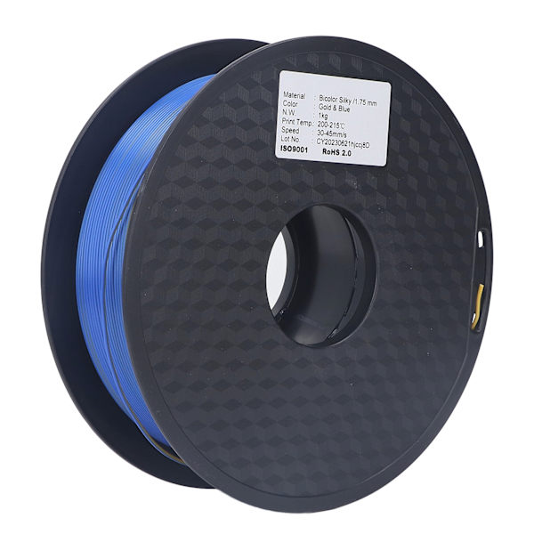 1,75 mm PLA Filament Guld Blå Dobbelt Farver Silke Filament 3D-print Forbrugsvarer 30-45 mm/s Hastighed