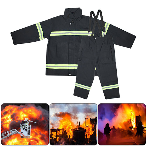 Flamskyddande kläder Brandsäker Värmesäkra brandmän Skyddsbyxor med reflexrock M