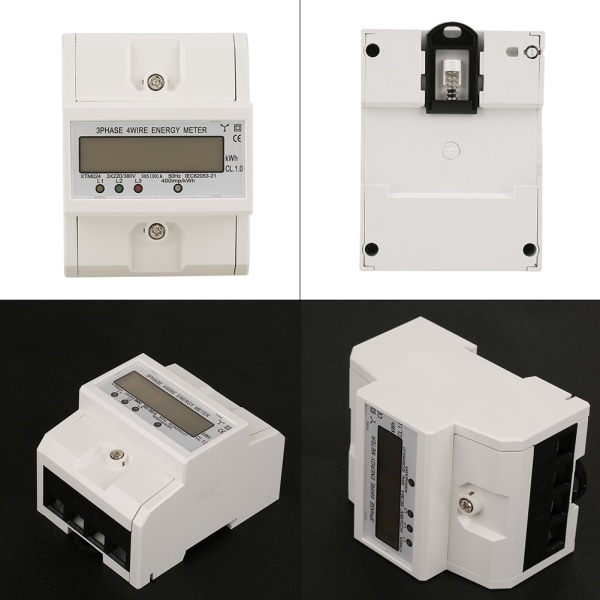 1 st 3 x 220V Digital 3-fas 4-tråds 4P DIN-skena Elektrisk mätare Elektronisk (5(30)A )