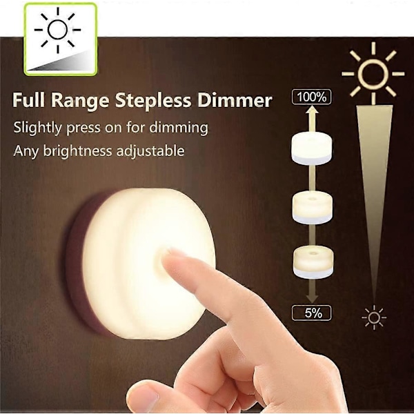 Baby Natlampe, Genopladelig Mini Touch Lampe, Trådløs LED Børnelampe, Bærbar Sengelampe til Amning, Dæmpbar Soveværelseslampe (80X80X46MM)