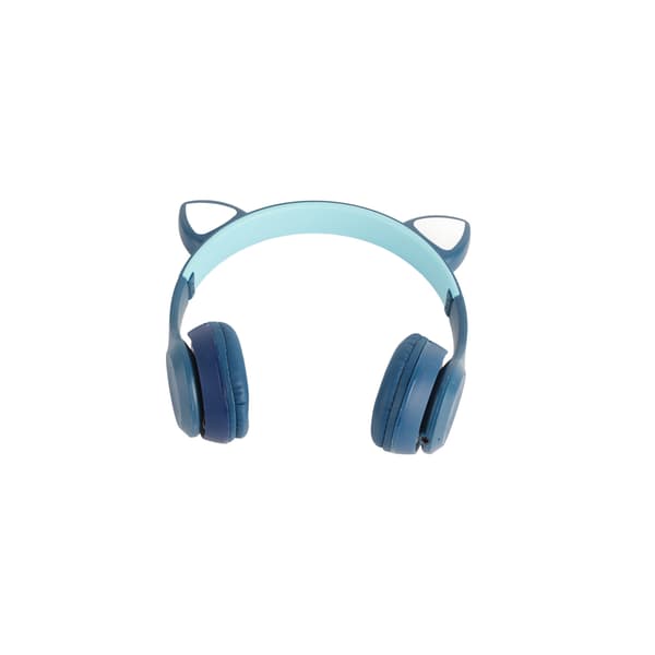 Trådløst headset sød katteform HiFi lydkvalitet lysende stereo Bluetooth-hovedtelefoner til hjemmekontor mørkeblå