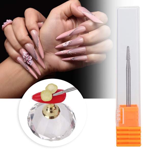 Nail Art -hiontapää tekojalokivistä kuolleen ihon poisto Kynsien poranterät kiillotuspää L-11 (terävä kartio)