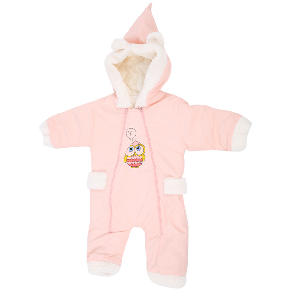 Baby Vinterkläder Varmt Bomullsliknande Klättringstryck Långärmade VinteroverallerRosa 80cm