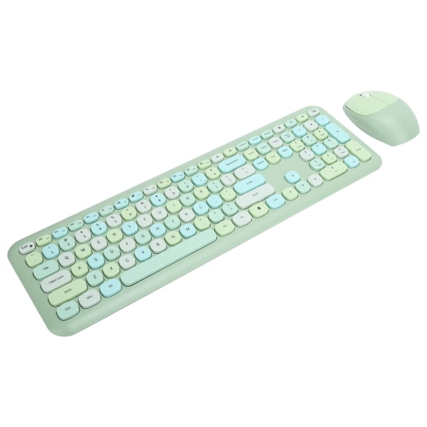 Trådløst tastatur musekombinasjoner 110 taster 2,4 GHz-brikke for kontorhusholdningsdatamaskin tilbehør Grønn blandet farge