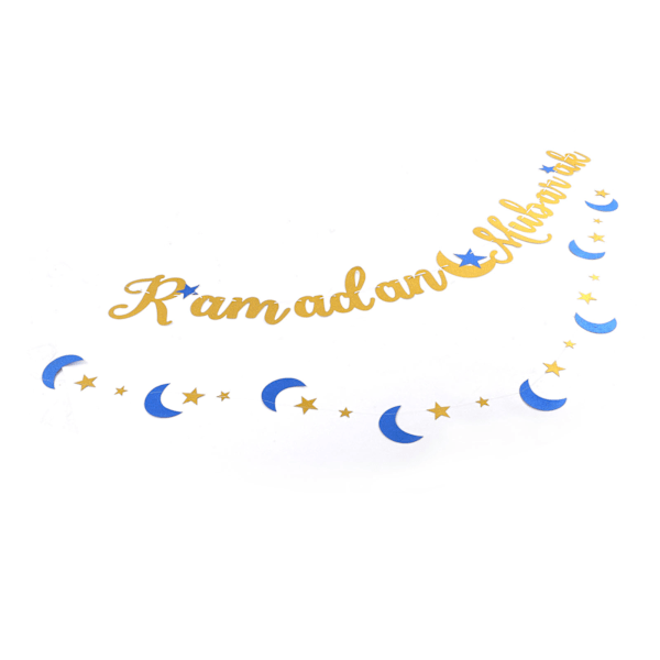 Ramadan Mubarak Banderoler Smukt Design Eid Mubarak Banderoler til Væg Pejse Døre Fest Dekoration