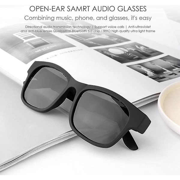 Aurinkolasit Langattomat Aurinko Bluetooth Kuulokkeet 5.0 Avokorva Musiikki, Handsfree-puhelut, Vedenpitävä, Yhdistä Matkapuhelimiin Ja Tableteihin