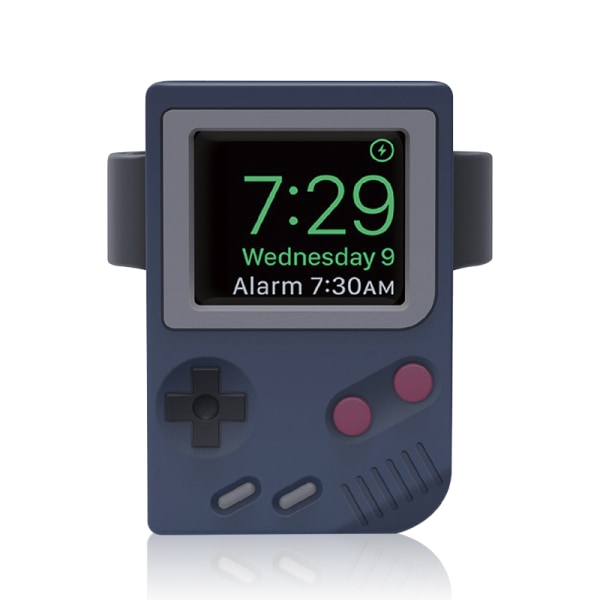 Ur Oplader Dock Silikone USB Retro Style Ur Opladnings Holder Station til iWatch 3/4/5/6 Blå