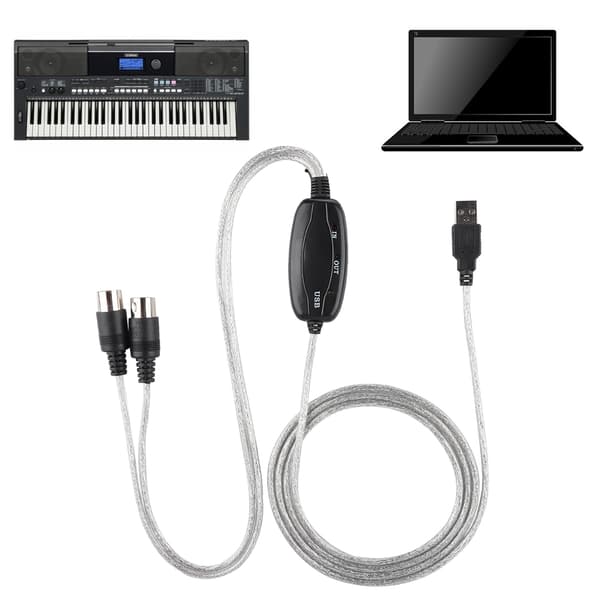 MIDI til USB Kabel Konverter MIDI Interface Adapter Ledning Keyboard Musikredigeringslinje