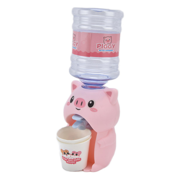Minisimulering Vattendispenser Söt Form Dryck Dryckesautomat Leksak Barn Dockhus Tillbehör Rosa gris