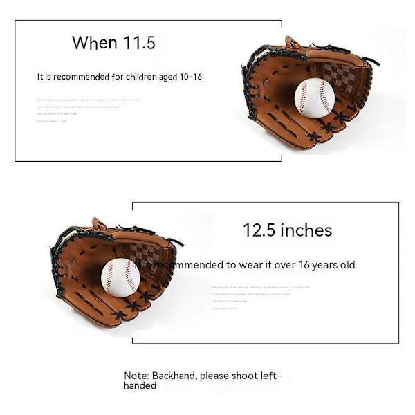 Brun 10,5 Tums Softbollhandske för Vuxna och Ungdomar Perfekt för Basebollfångning