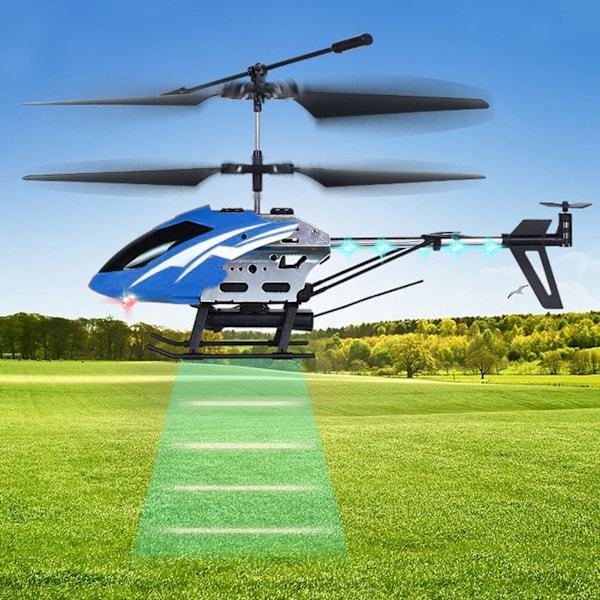 2,4 GHz fjärrkontrollhelikopter med kamera Mini RC Copter Flygplan Modell Leksak för barn Vuxna Nybörjare Blå