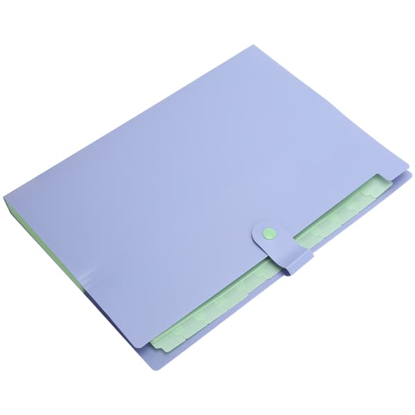 Mappeposer A4 MultiLayer Dokument Organizer Papir Opbevaring Informationslommer (Lilla)