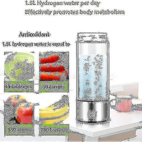 Molekylær hydrogen vannflaske ionisator for rikt hydrogenvann
