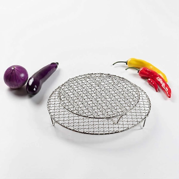 Grilli/grillaustarvike, 18 cm/7,1 tuuman grilli ruostumattomasta teräksestä valmistettu keittoritilä pyöreä grillausteline, pinottava keittojäähdytysteline