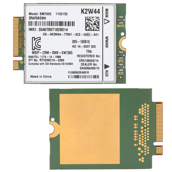 EM7305 4G-modul trådløst nettverk M2 NGFF LTE WWAN-kort 52-pinners Passer til Dell DW5809e Sierra