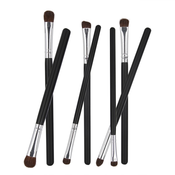 7 stk Make Up Brushes Set Cosmetic Foundation Powder Blush Concealers Øjenskyggebørster Sort og Sølv