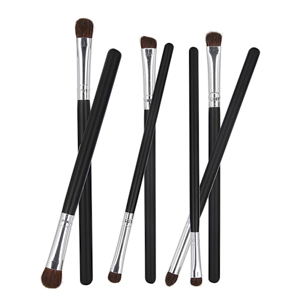 7 stk Make Up Brushes Set Cosmetic Foundation Powder Blush Concealers Øjenskyggebørster Sort og Sølv