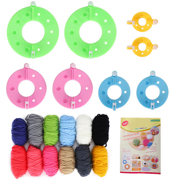 Pompom Maker Kits Farverige Fluff Ball Weaver DIY Uld Garn Strik Håndværk Gaver