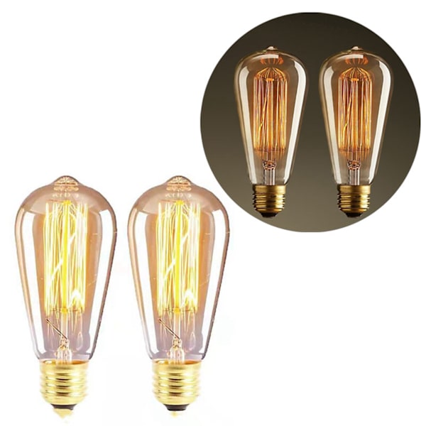 6 st E27 Retro LED-lampor 40W för matsal vardagsrum sovrum badrum