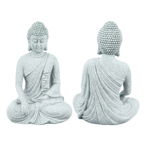 Liten Buddha-dekorasjon Utsøkt håndverk Buddha-pynt i grønn sandstein for fisketank Zen Sittende Buddha