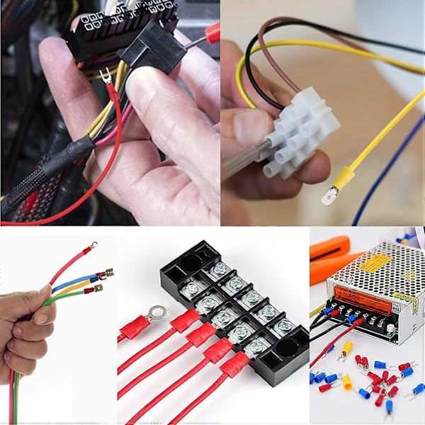 Krimpanslutningar 280st, 15 Typer Elektriska Terminaler, Isolerade Krimpterminaler Elektriska Kabelsko Anslutningar Hane och Hona, Faston Terminaler Cr