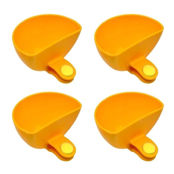 4-pak Dip Clip Skåle - Tallerkensauceholdere, Klips-på Dipbeholdere - Orange